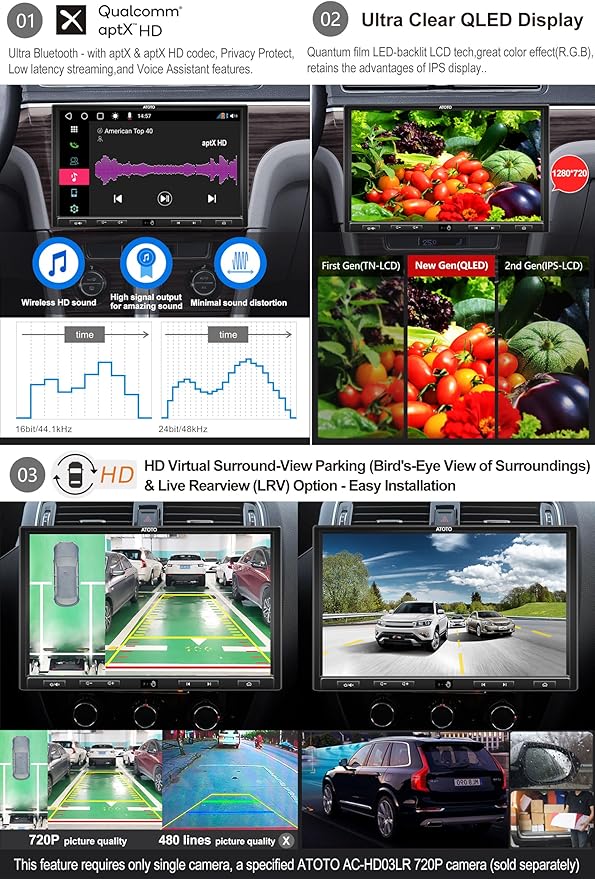 [10.1inch QLED Display] ATOTO S8 Ultra Plus Double Din Car Stereo, 6G+128G Android in-Dash Video Receiver, Wireless Carplay & Android Auto,Dual Bluetooth w/aptX HD, VSV&LRV,Built-in 4G, S8G2109UP