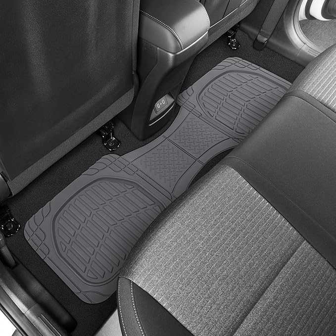 Motor Trend FlexTough™ Deep Dish Contours Rubber Car Floor Mats with Trunk Mat Cargo Liner, Front & Rear Combo Set fits Most Car SUV Van Coupe Sedan, Heavy Duty All Weather Trim to Fit