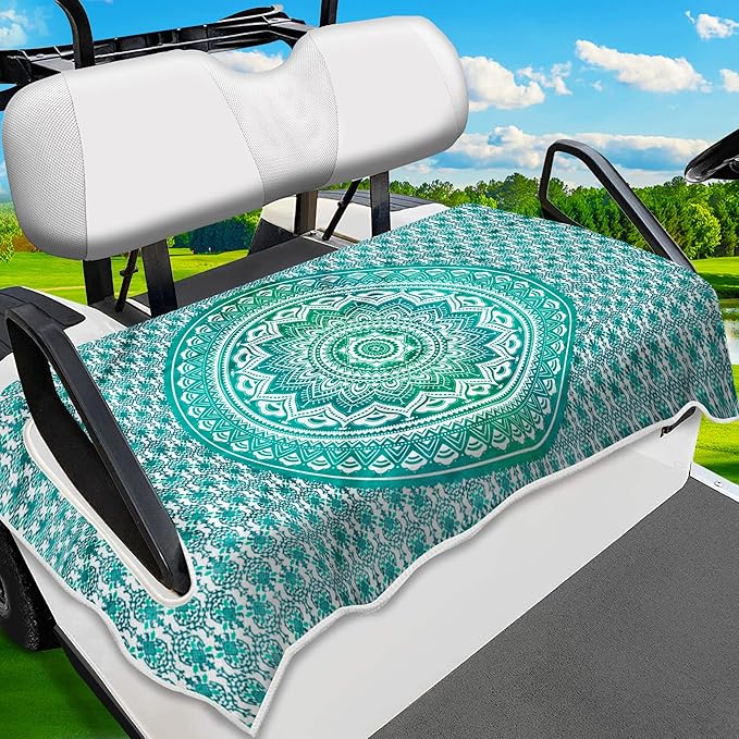 ENYORSE Golf Cart Seat Covers - Ethnic Style Golf Cart Towel Blanket for 2/4 Seater, Soft & Breathable Microfiber, Keeps Seats Cool & Comfortable, 51”x31”, Fits EZGO/Yamaha/Club Car