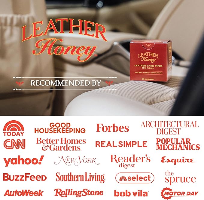 Leather Honey Conditioner Wipes with Cleaner Wipes