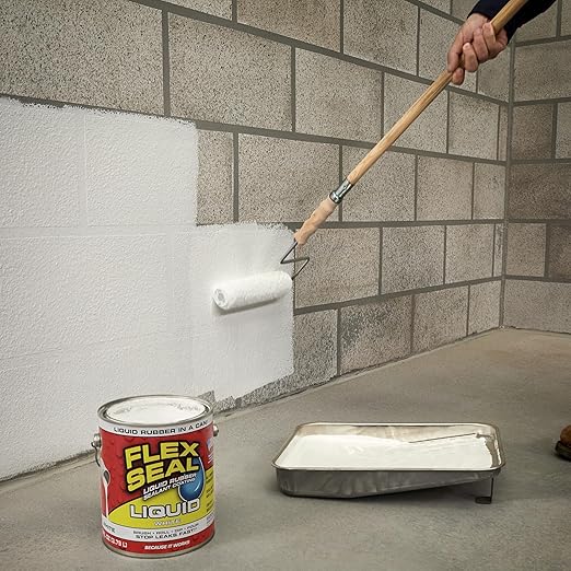 Flex Seal Liquid, Rubber Coating Sealant, Waterproof, Flexible, Breathable, and UV Resistant, Roof Repair, Basements, RV, Campers, Trailers, Marine, EPDM, Masonry, White, 1 Gallon