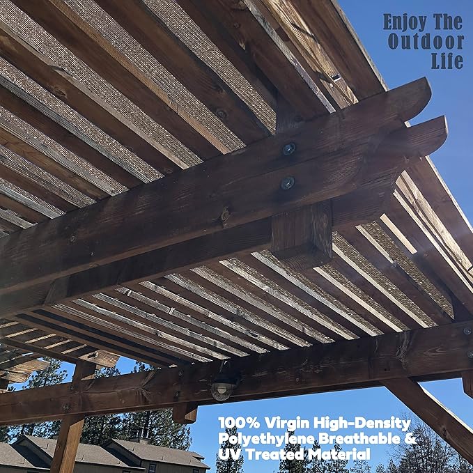 Sun Shade Privacy Panel with Grommets on 4 Sides for Patio, Awning, Window Cover, Pergola or Gazebo (Mocha Brown, 8' x 10')