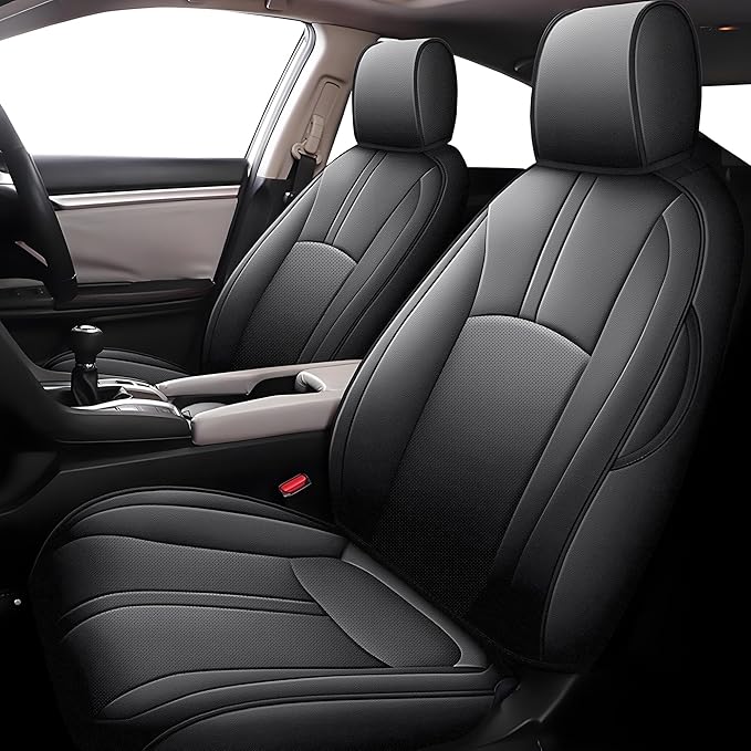 AOMSAZTO Custom Fit Seat Covers for Honda Civic Sedan 2016-2021 (EX Touring,LX-P,Sport) Premium Comfort Faux Leather Car Seat Covers Black