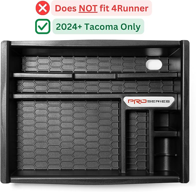 Center Console Armrest Organizer Tray Compatible with 2024-2026 Toyota Tacoma