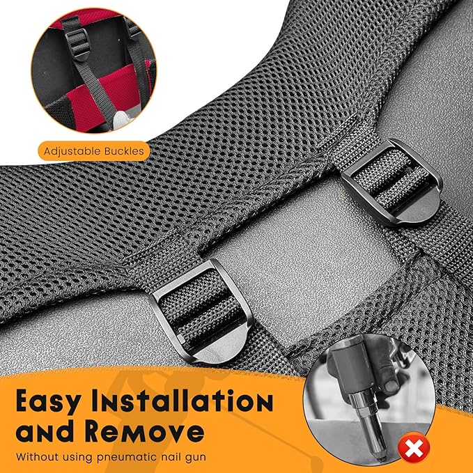 Golf Cart Front and Rear Seat Covers Sets for EZGO TXT RXV & Club Car DS 2000 and UP Standard Seat Cushion, Replacement Cooling Breathable Washable No Stapler Needed (Red& Black)