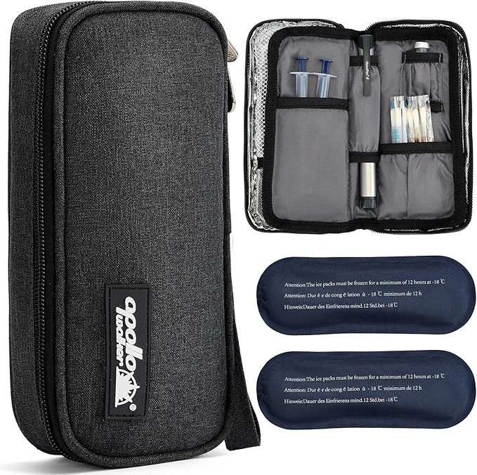 apollo walker Insulin Cooler Travel Case Diabetic Medication Cooler with Ice Packs and Insulation Liner insulin cooler travel case tsa approved