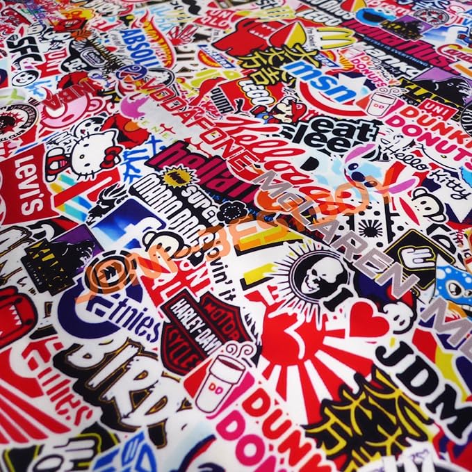 Free Tool Kit EZAUTOWRAP ES Bomber Hellaflush Anime Cartoon Car Vinyl Wrap Sticker Decal Air Release - 60"X480" (5FT X 40FT)