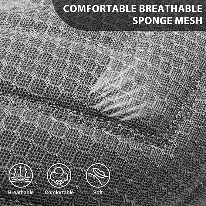 CAR PASS 3D Foam Mesh Leather Car Seat Covers Front Seats, Grey Breathable Front Seat Cover for Cars, Comfortable Universal Fit for SUV Truck Sedan Automotive Anti-Slip Airbag Compatible, Pure Gray