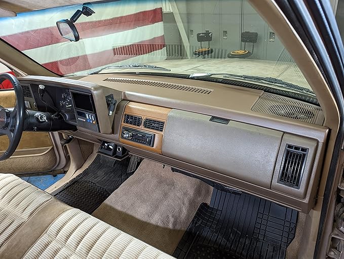 DashSkin Dash Cover Compatible with 1988-1994 C1500 C2500 C3500 K1500 K2500 K3500 Silverado Sierra Tahoe Yukon Suburban in Dark Grey (AKA Bluish Grey) - Hard Molded Plastic Dashboard Cap