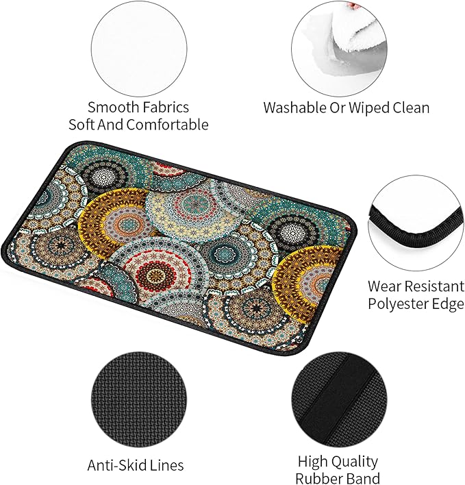 Bohemian Universal Armrest Cover Pad, Car Center Console Cushion Pad, Protect from Pet Claws, Dirt, and Sticky Fingers, Comfortable Car Decor Accessories Fit for Most Cars, Vehicles, SUVs