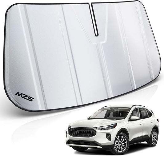 MZS Windshield Sun Shade Compatible with Escape 2020-2026, Foldable Truck Sun Shade Shield with Storage Pouch, Front Window Visor Sunshade Accessories for Interior Protector