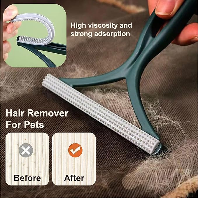 2-PCS Pet Hair Remover Gloves with A Hair/Lint Removal Tool, Reusable Magic Brush Pet Hair Removal Glove for Dogs & Cats, Remove Dog/Cat Hair from Couch, Carpet, Car Seat.