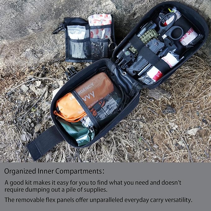 [New Upgrade] First Aid Kit, Survival Gear Outdoor Tactical Gear Set First Aid Kits Military Grade Molle System for Camper Travel Hunting Hiking and Adventures