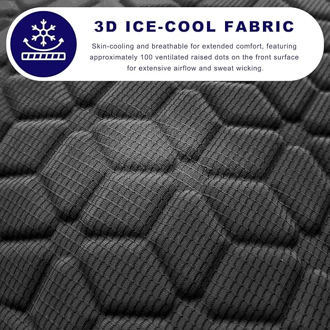 Gel Car Seat Cushion, Non-Slip Breathable Automotive Front Seat Bottom Cushion Pad, Comfortable & Cooling Seats Cover Interior Mat for Sedans SUVs Trucks, Car Accessories (Black)