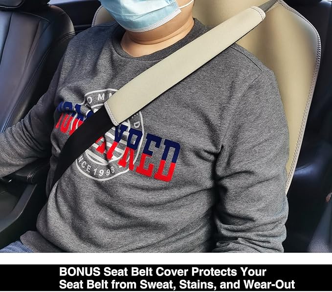 Waterproof Neoprene Car Seat Cover, Sweatproof Non-Slip Seat Protector, Universal Fit for Front Bucket or Rear Bench Seat of Cars, SUVs, Vans, Trucks, Compatible with Airbags and Armrests