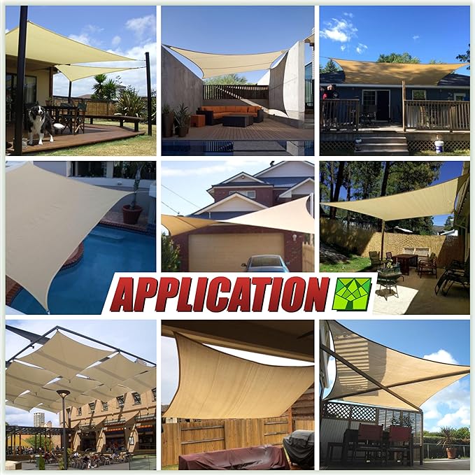 ColourTree 12' x 12' Red Square CTAPS12 Sun Shade Sail Canopy Mesh Fabric UV Block UPF50 - Commercial Heavy Duty - 190 GSM - 3 Years Warranty (We Make Custom Size)