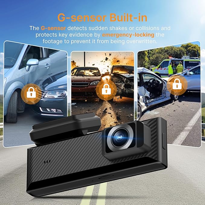Miofive Dash Cam Mini 2, 2K+1080P FHD, Built-in Wi-Fi GPS Smart Dash Camera for Cars, 125° Wide-Angle FOV, HDR, Night Vision, G-Sensor, iOS/Android App, Loop Recording, Parking Monitor, Time-Lapse