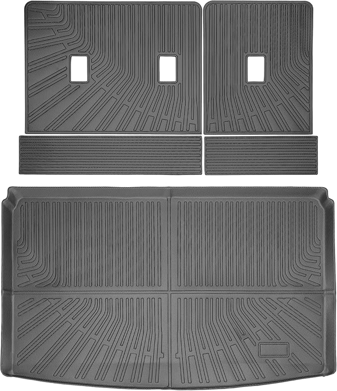 Trunk Liner Cargo Liners for 2018-2025 Ford Expedition Max and 2018-2024 Lincoln Navigator Rear Trunk Floor Mats with Backrest Mat 3D Boot Tray All-Weather TPE Black