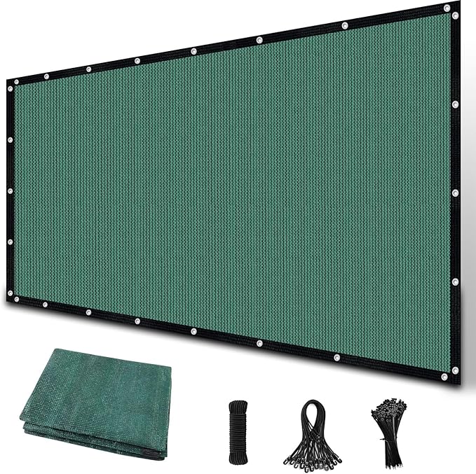 Amagenix 90% Sun Shade Cloth with Grommets, 12' x 12' Pergola Replacement Shade Cover Canopy Privacy Screen for Outdoor Patio Garden, Green (We Customized)