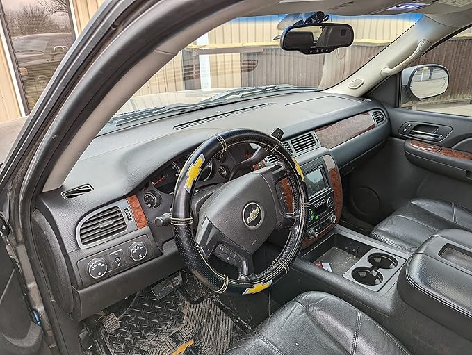 DashSkin Dash Cover Compatible with 2007-2014 Chevy Tahoe Suburban Avalanche & GMC Yukon & Yukon XL with Dash Speaker in Cashmere - Hard Molded Plastic Dashboard Cap