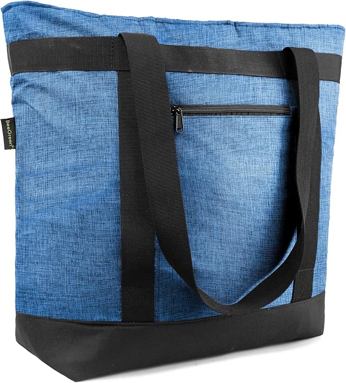 BeeGreen Insulated Cooler Bag with Handles Oversized Sturdy Leakproof Freezer Shopping Tote for Groceries Heavy Duty Thermal Food Delivery Bag Royal Blue
