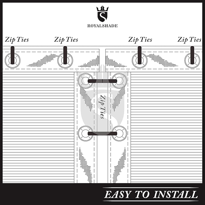Royal Shade Custom Size 5' x 48' Grey Fence Privacy Screen Windscreen Cover Netting Mesh Fabric Cloth - Cable Zip Ties Included (We Make Custom Size)