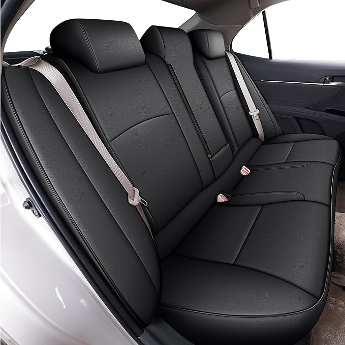 AOMSAZTO Custom Fit Seat Covers for Toyota Camry 2025 2026 LE SE Waterproof Truck Seat Cushion Protectors, Full Set Faux Leather (Black,Camry LE SE)