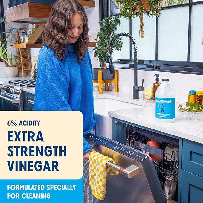 Aunt Fannie's Extra Strength Cleaning Vinegar, 64 Ounce, Multipurpose Household Cleaner, No Added Scents, Dyes, or Other Additives