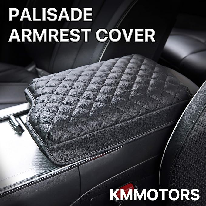 KMMOTORS Center Console Cover for Hyundai Palisade(2019-2025), Thick Pad, Armrest Cushion, Interior Accessories, Protector, Funda para consola de Palisade (Palisade, Black)