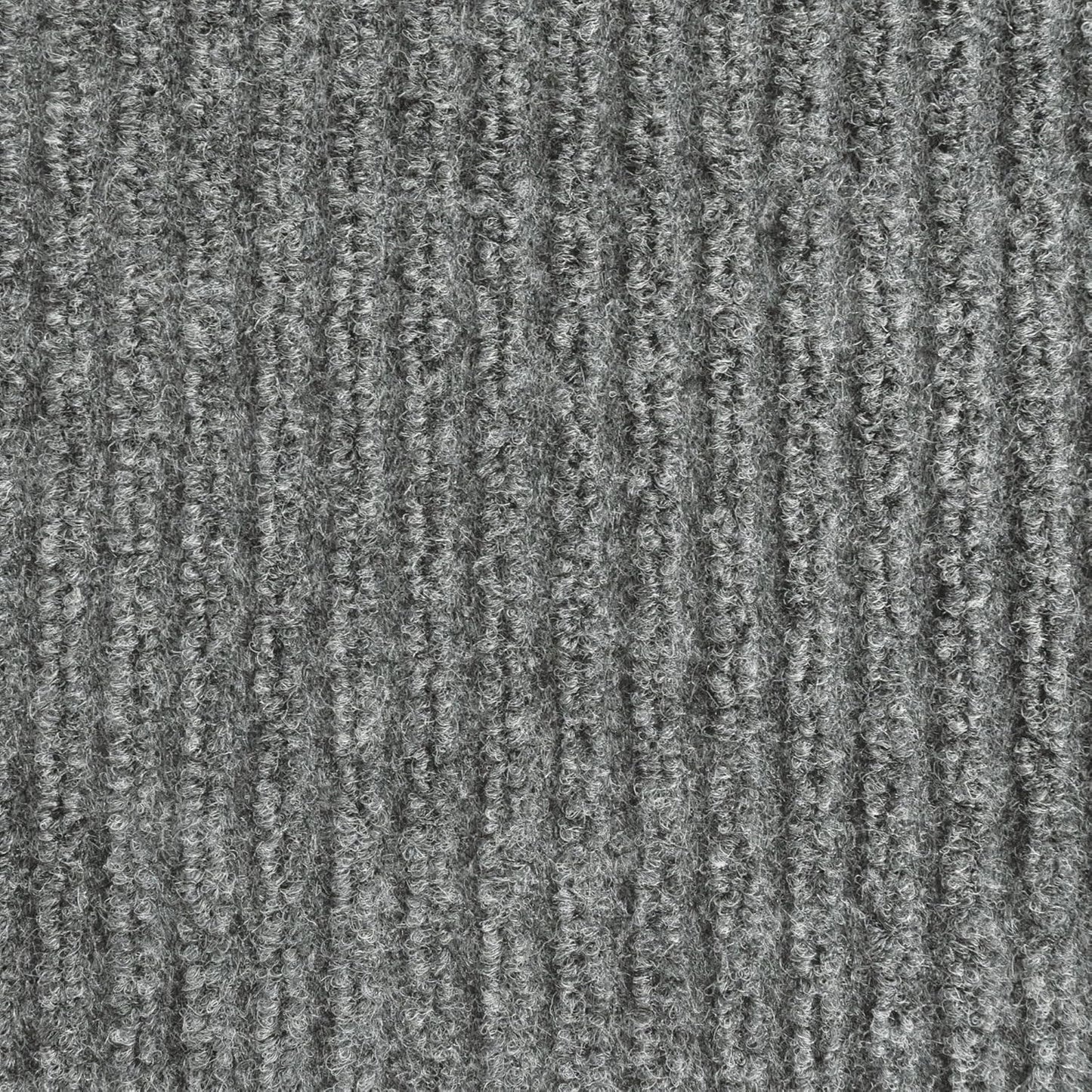 iCustomRug Spartan Weather Warrior Indoor/Outdoor Utility Ribbed Carpet Runner with Non-Slip Thermoplastic Rubber Backing, 3ft X 18ft in Grey