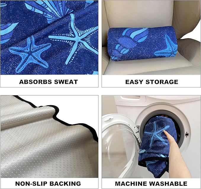 Car Seat Covers 1 Pack Waterproof Towel Car Seat Cover Universal Fit for Most Trucks SUV Fitness Athletes Pets Gym and Water Sport,Conch Shells Starfish