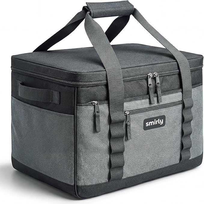 SMIRLY Cooler Bags Insulated – Collapsible Cooler, Portable Leakproof and Soft Sided - Large Foldable Ice Chest for Camping, Beach, Travel, Picnic, Car, Grocery