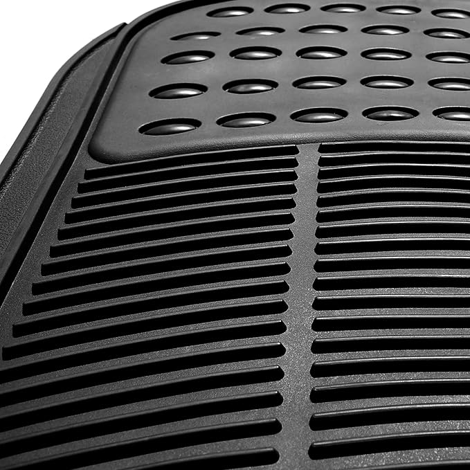 FH Group Automotive Floor Mats - Heavy-Duty (Black) Rubber Floor Mats for Cars, Universal Fit Full Set 2 Rows Floor Mat, Climaproof™ Floor Mats, Trimmable Floor Mats for Most Sedan, SUV, Truck Mats.