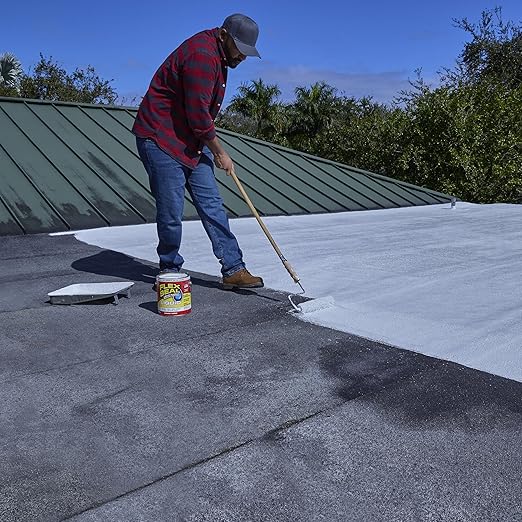 Flex Seal Liquid, Rubber Coating Sealant, Waterproof, Flexible, Breathable, and UV Resistant, Roof Repair, Basements, RV, Campers, Trailers, Marine, EPDM, Masonry, White, 1 Gallon