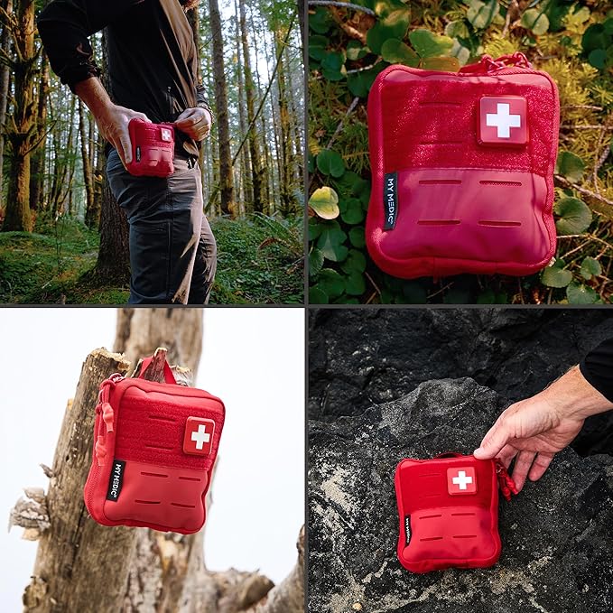 MY MEDIC Everyday Carry First Aid Kit - Emergency Survival Essentials, Medical Supplies & Accessories Bag for Travel Car, Home, Boat, Camper or Backpack - Red