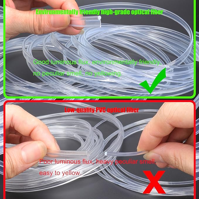 Optic Fiber Waterproof Car Side Glow LED Illumination Optic Fiber Band Car Interior Atmosphere Neon Cold Lights 4 Meters (13.12ft)