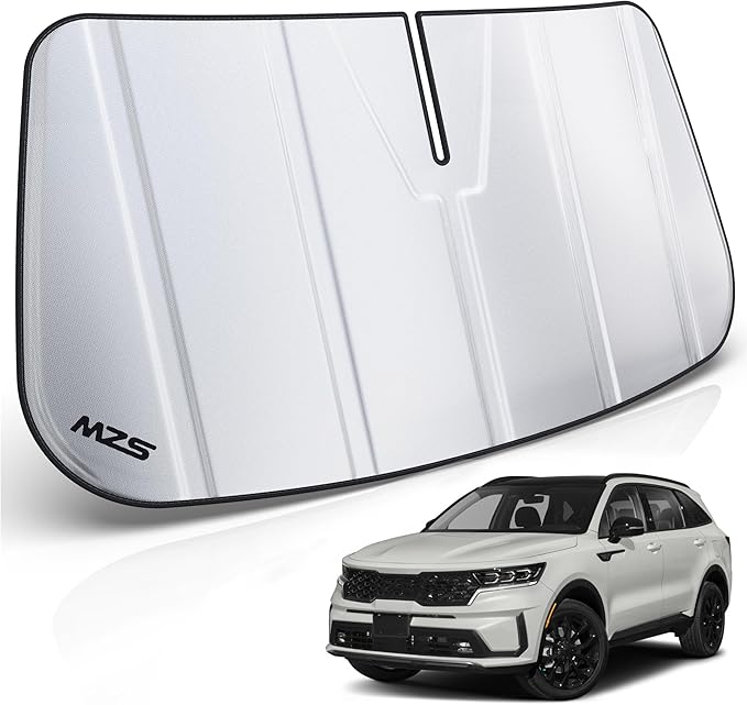 MZS Windshield Sun Shade Compatible with Soren to SUV 2021-2026, Foldable Car Front Window Sunshade with Storage Pouch, Sun Visor Shield Accessories for Interior Protector