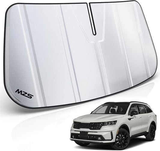 MZS Windshield Sun Shade Compatible with Soren to SUV 2021-2026, Foldable Car Front Window Sunshade with Storage Pouch, Sun Visor Shield Accessories for Interior Protector
