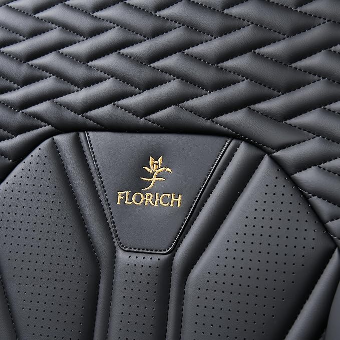 FLORICH Seat Covers for Cars, Waterproof Seat Covers, Leather Car Seat Covers 2 Pack, Universal Seat Cushion Protector for Most Cars Trucks SUV-Black&Red Line