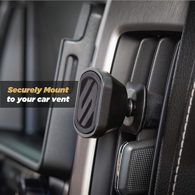 Scosche MagicMount Select Magnetic Phone Holder for Car Vent, Strong Magnet Phone Mount with 360° Rotation for Secure Hands Free Use, Car Mount for iPhone and Android, Not MagSafe Compatible