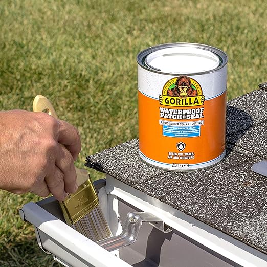 Gorilla Patch & Seal Liquid Rubber Waterproof Sealant, White, 32 Ounce (Pack of 6) - Seals Out Water, Air, and Moisture