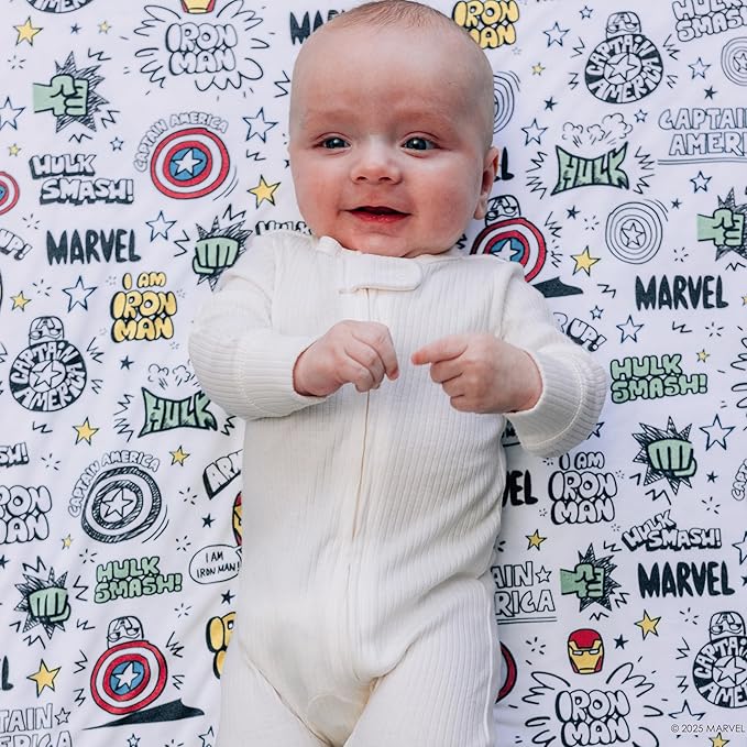 Milk Snob Marvel Infant Boy/Girl Swaddle Blanket, Soft Receiving, Security and Play, Toddler Infant Newborn Bedding, Baby Shower, Baby Registry Gift (Mighty Heroes) 34 * 34 inches