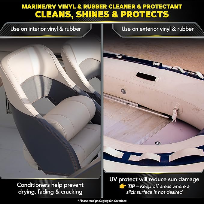 Meguiar's Boat & RV Wash & Wax Starter Kit - The Perfect Detailing Kit For Boats & RVs - Includes Wash, Wax, Water Spot Remover, Vinyl & Rubber Detailer and Cleaning Accessories
