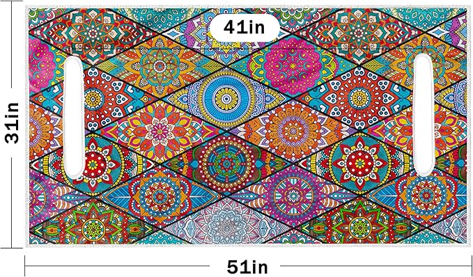 ENYORSE Golf Cart Seat Covers - Ethnic Style Golf Cart Towel Blanket for 2/4 Seater, Soft & Breathable Microfiber, Keeps Seats Cool & Comfortable, 51”x31”, Fits EZGO/Yamaha/Club Car