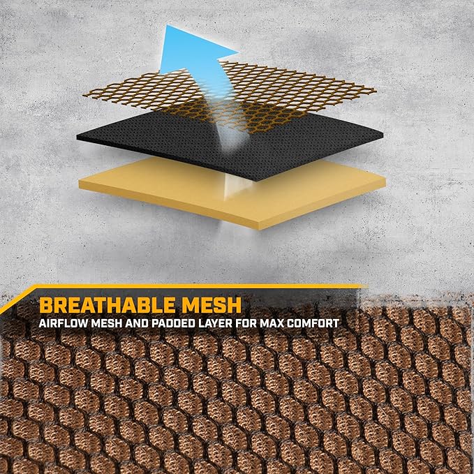 Cat MeshFlex Beige & Black Rear Seat Cover for Car – Durable Canvas & Mesh Design 60/40 Split Bench Protector for Cars, Trucks & SUVs – Back Seat Cover for Rear Bench – Interior Car Accessory