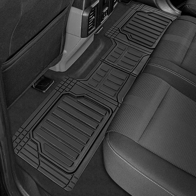CAT® ToughLiner™ Black Car Floor Mat– Heavy-Duty Trim to Fit for Trucks, & SUVs – All-Weather Odorless Rubber Automotive Mat & SUV Floor Liners for Maximum Protection
