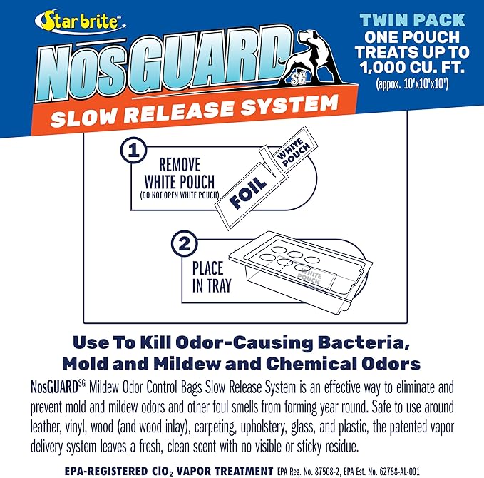 Star Brite NOS-Guard Mildew Odor Control Bags - Slow Release System - Twin Pack