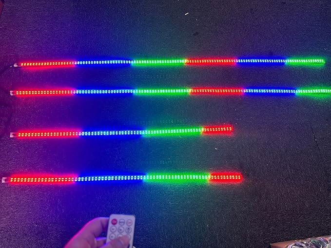 Sando Tech Dream Chase Color Double Row Million Colors Shift 2PCS 4Ft+2PCS 6.5Ft Underglow Strip Light Music Flows Bluetooth/Remote Ctrl Hood Grill Lights for Polaris Slingshot Car Truck