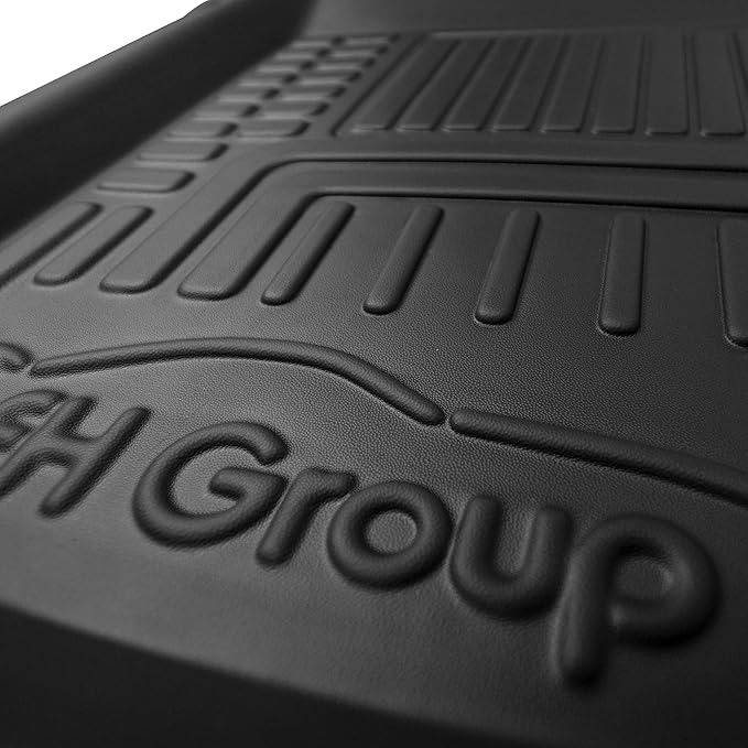 FH Group Automotive Floor Mats - Deep Dish Floor Mats, TPO Plastic Climaproof Floor Mats for Cars, Universal Fit, Trimmable Car Floor Mats, Full Set, Floor Mats for Sedan, SUV, Truck Floor Mats Black