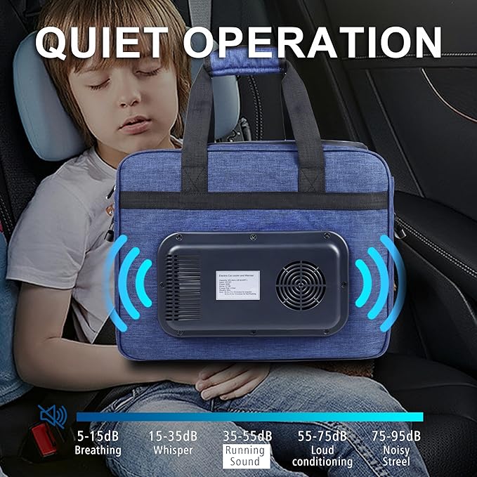 26 Quarts 12 Volt Portable Iceless Car Electric Cooler Bag USB 25L AC/DC Cool and Heat Thermal Plug in Fridge Compatible Mini Cooler Warmer Refrigerator for Vehicles Truckers